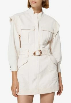 Jonathan Simkhai Daniella Utility Mini Dress Beige