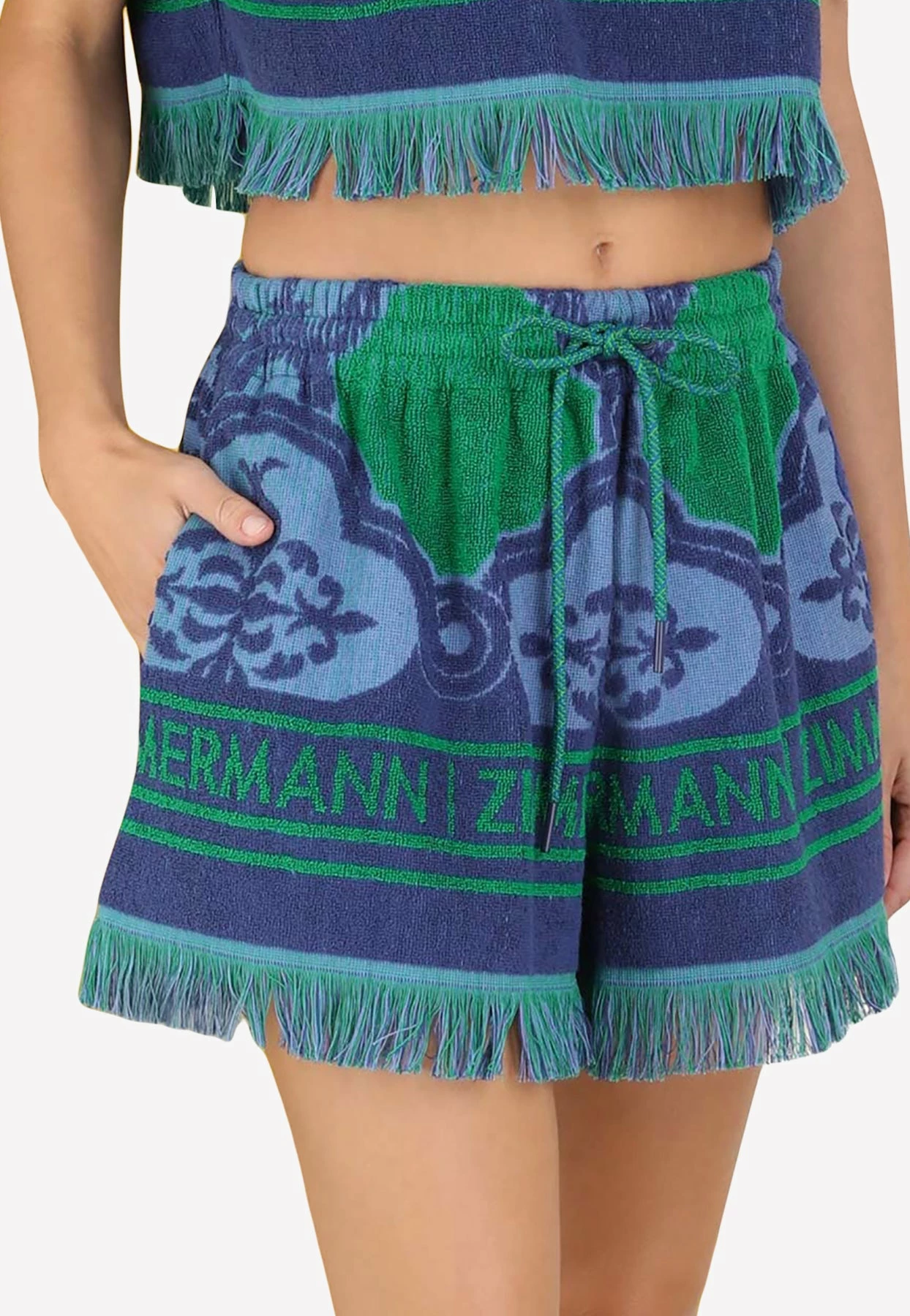 Zimmermann Tiggy Terry Fringed Shorts Multicolor 1 Zimmermann Tiggy Terry Fringed Shorts Multicolor