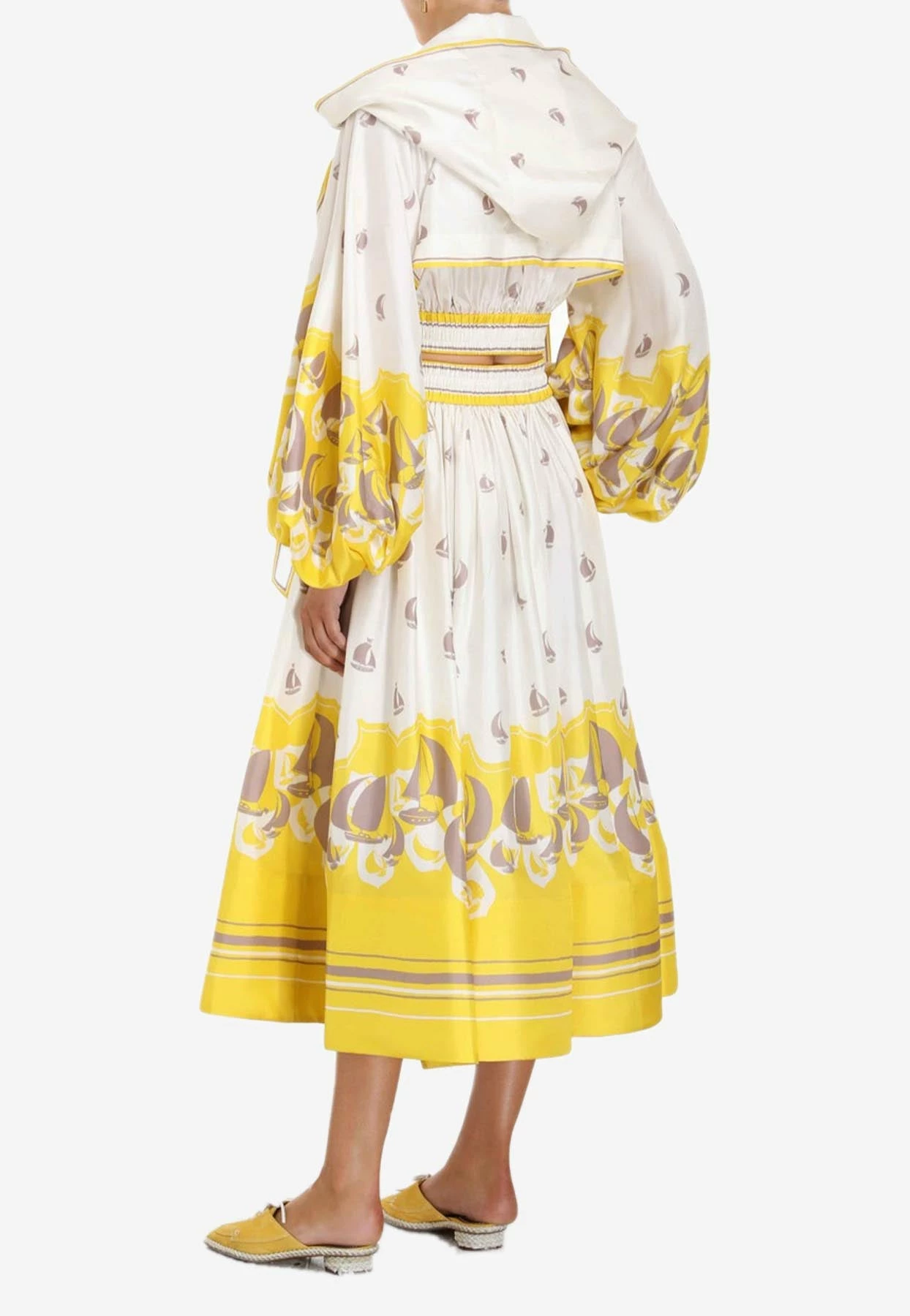 Zimmermann High Tide Sailbots Print Gathered Midi Skirt Multicolor 3 Zimmermann High Tide Sailbots Print Gathered Midi Skirt Multicolor - Image 3