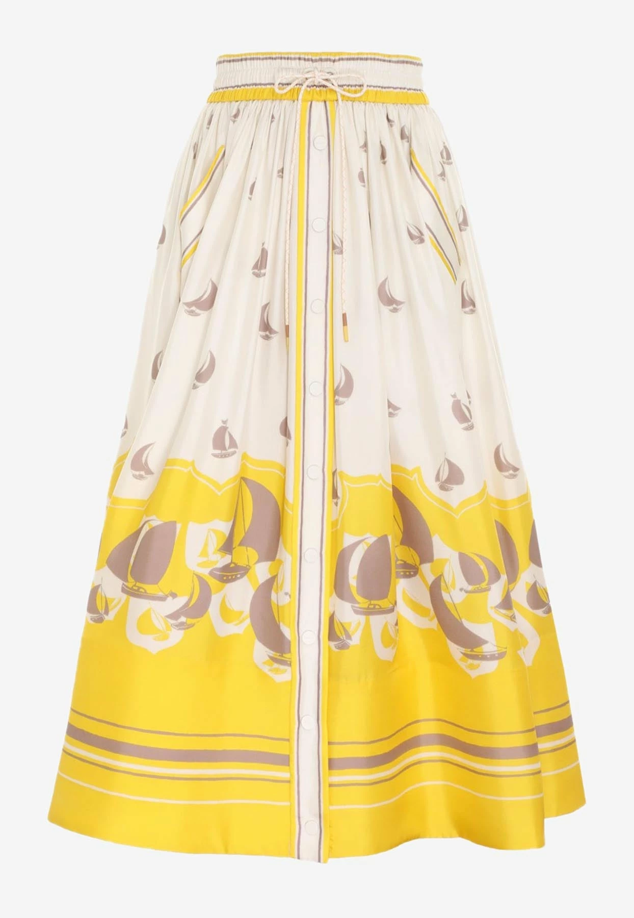 Zimmermann High Tide Sailbots Print Gathered Midi Skirt Multicolor 4 Zimmermann High Tide Sailbots Print Gathered Midi Skirt Multicolor - Image 4