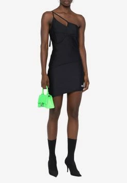 Balenciaga Asymmetric Paneled Mini Dress Black
