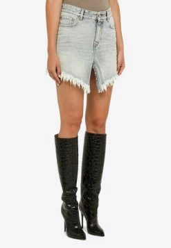 Balenciaga Asymmetric Mini Denim Skirt Blue 7 Balenciaga Asymmetric Mini Denim Skirt Blue -Evening Dresses Popular Store 704541TDW14 L BALEN 4824.c