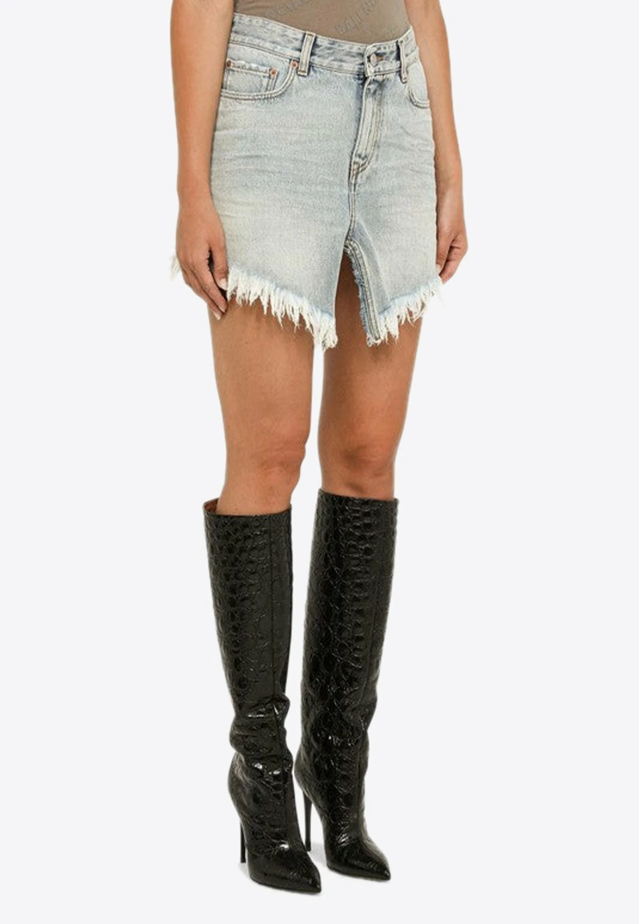 Balenciaga Asymmetric Mini Denim Skirt Blue 3 Balenciaga Asymmetric Mini Denim Skirt Blue - Image 3