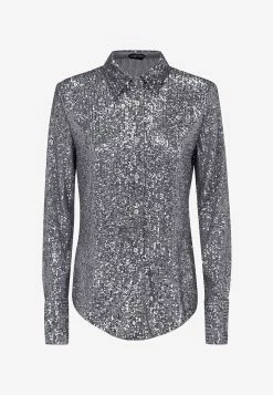 Tom Ford Sequined Long-Sleeved Shirt Silver