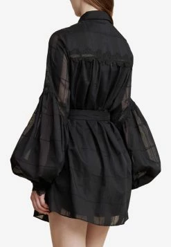 Acler Rusper Belted Mini Dress With Accentuated Sleeves Black 5 Acler Rusper Belted Mini Dress With Accentuated Sleeves Black -Evening Dresses Popular Store ABCRD 202