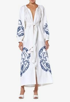 Alexis Floral Embroidered Belia Dress Black