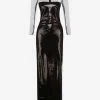 Tom Ford Sequins Embellished Maxi Dress Black