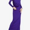 Tom Ford Off-Shoulder Draped Evening Gown Cobalt