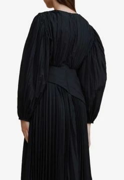 Acler Brooke Pleated Maxi Dress Black -Evening Dresses Popular Store ACLER 20BLACK 20BROOKE 20DRESS
