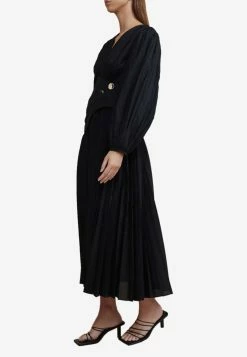 Acler Brooke Pleated Maxi Dress Black