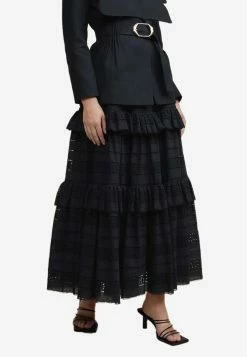 Acler Valentine Lace Midi Skirt Black