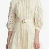 Acler Moore Paneled Lace Mini Dress Cream