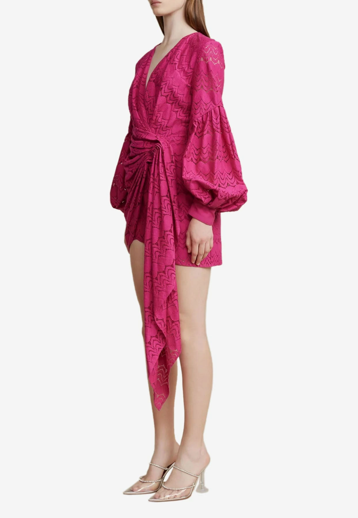 Acler Hanley Lace Mini Dress Fuchsia 2 Acler Hanley Lace Mini Dress Fuchsia - Image 2