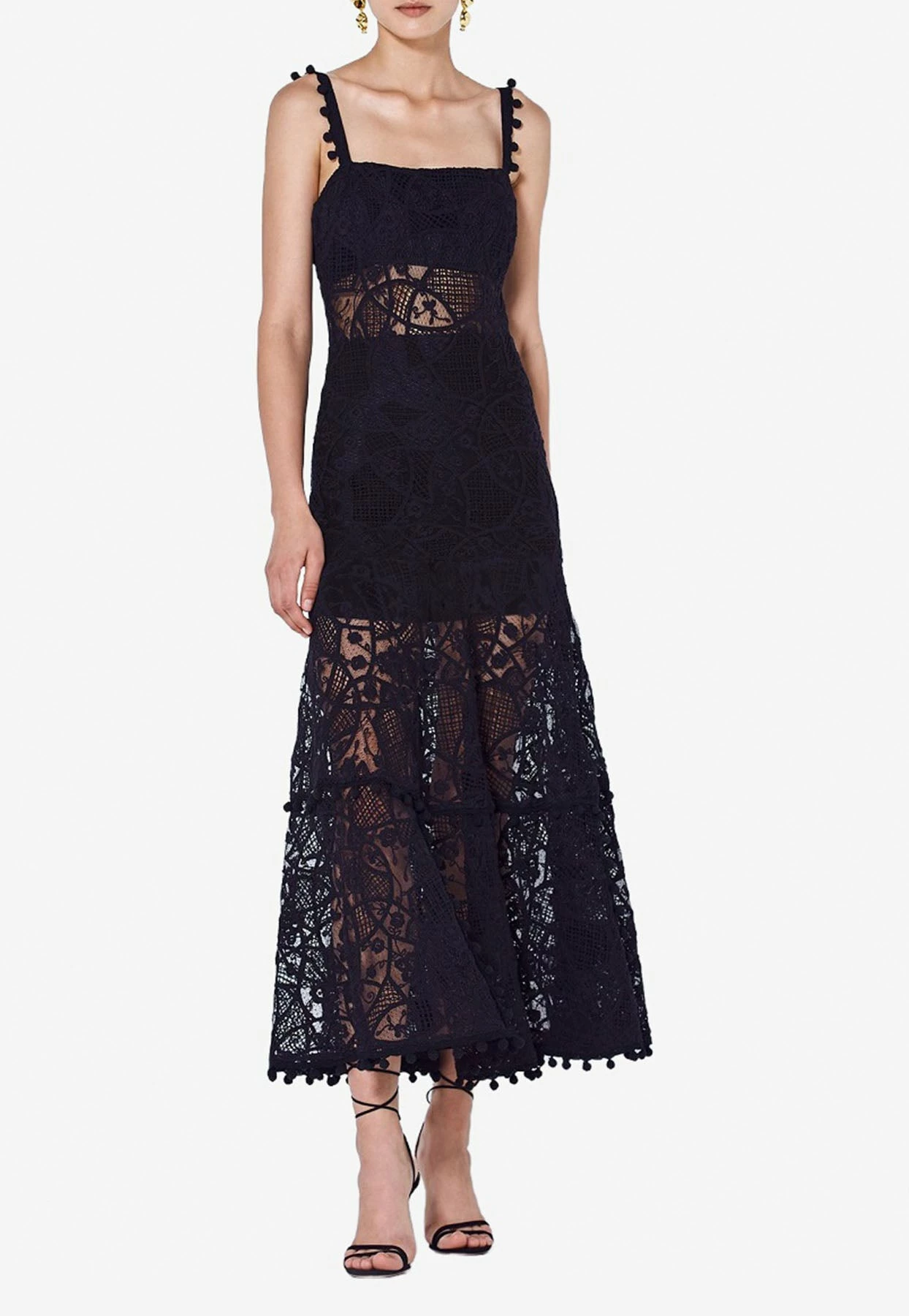 Alexis Lucila Laced Midi Dress Black 1 Alexis Lucila Laced Midi Dress Black