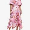 Acler Lothair Midi Floral Skirt Pink