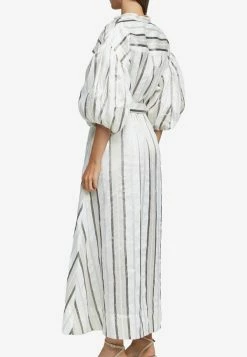Acler Striped Stratford Maxi Dress White -Evening Dresses Popular Store ASSPS20220000006746