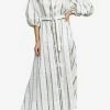 Acler Striped Stratford Maxi Dress White
