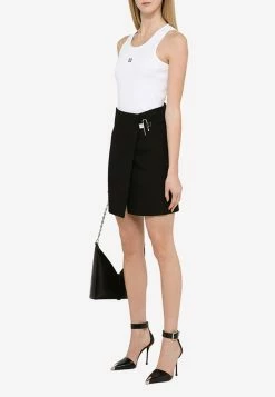 Givenchy Wool Wrap Mini Skirt Black -Evening Dresses Popular Store BW40NH100G M GIV 001.b