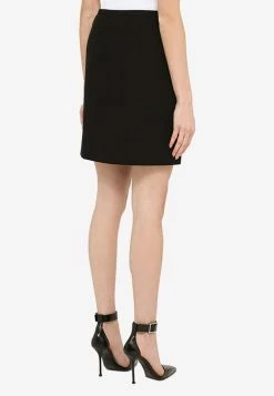 Givenchy Wool Wrap Mini Skirt Black -Evening Dresses Popular Store BW40NH100G M GIV 001.d