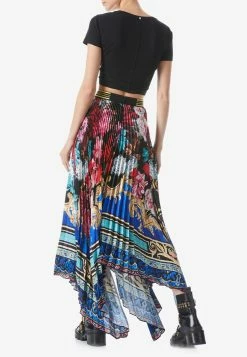 Alice + Olivia Katz Sunburst Pleated Maxi Skirt Multicolor -Evening Dresses Popular Store CC210P39303MULTICOLOUR 201