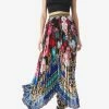 Alice + Olivia Katz Sunburst Pleated Maxi Skirt Multicolor