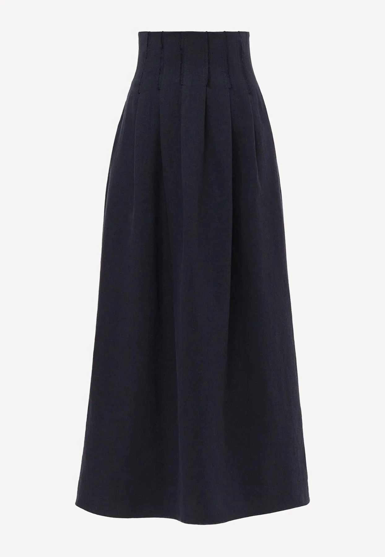 Chloé High-Waist Pleated Midi Skirt Navy 3 Chloé High-Waist Pleated Midi Skirt Navy - Image 3