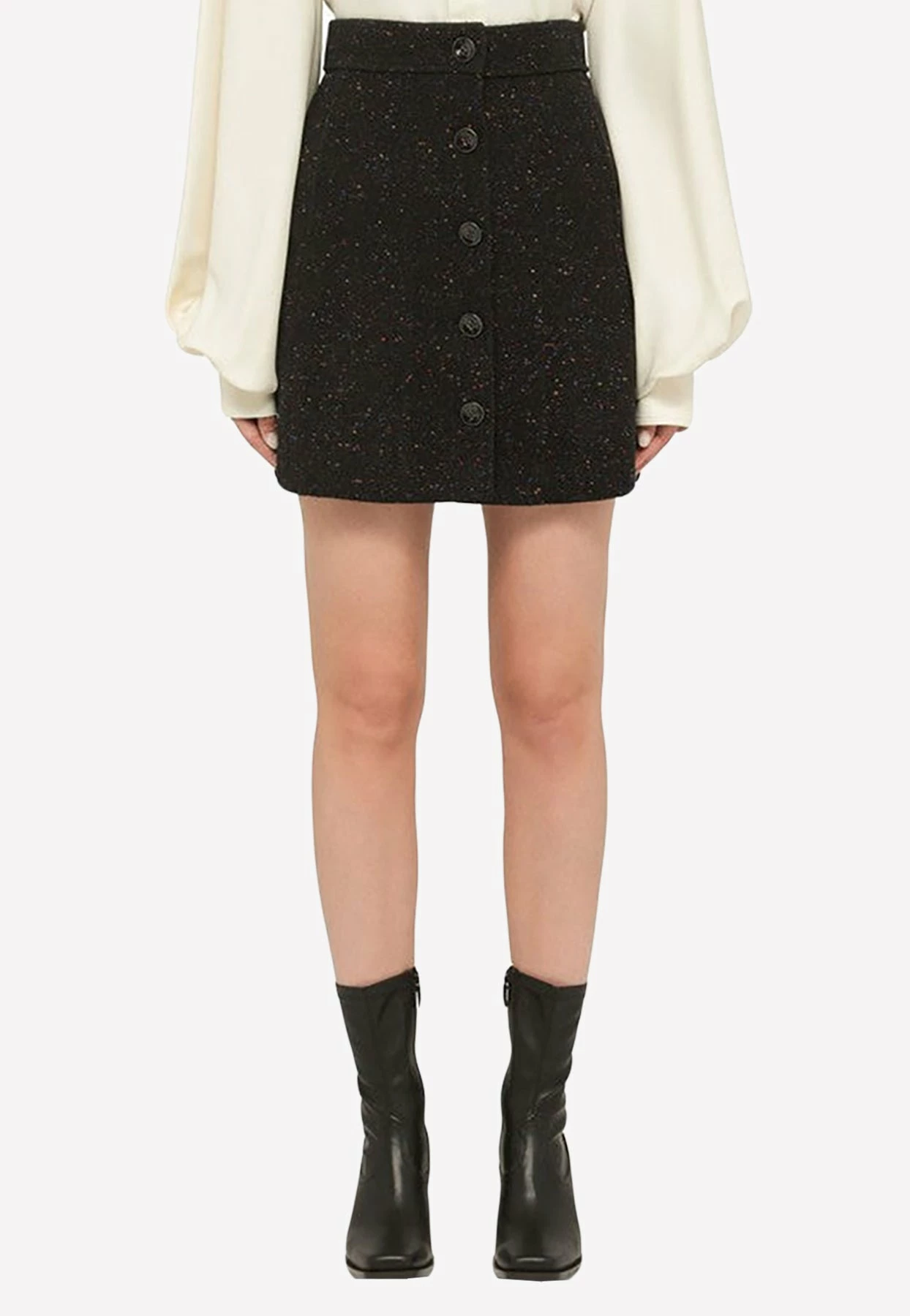 Chloé Wool Mini Skirt Blue 1 Chloé Wool Mini Skirt Blue