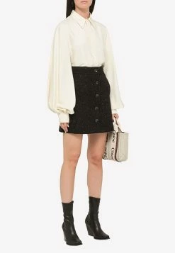 Chloé Wool Mini Skirt Blue 9 Chloé Wool Mini Skirt Blue -Evening Dresses Popular Store CHC22AJU22165 L CHLOE 4D2.b