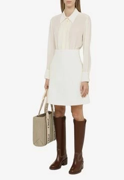 Chloé Wool A-Line Mini Skirt White 9 Chloé Wool A-Line Mini Skirt White -Evening Dresses Popular Store CHC22AJU41075 L CHLOE 107.b