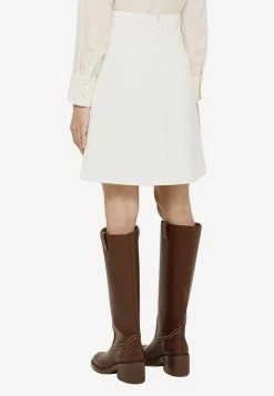 Chloé Wool A-Line Mini Skirt White 7 Chloé Wool A-Line Mini Skirt White -Evening Dresses Popular Store CHC22AJU41075 L CHLOE 107.d