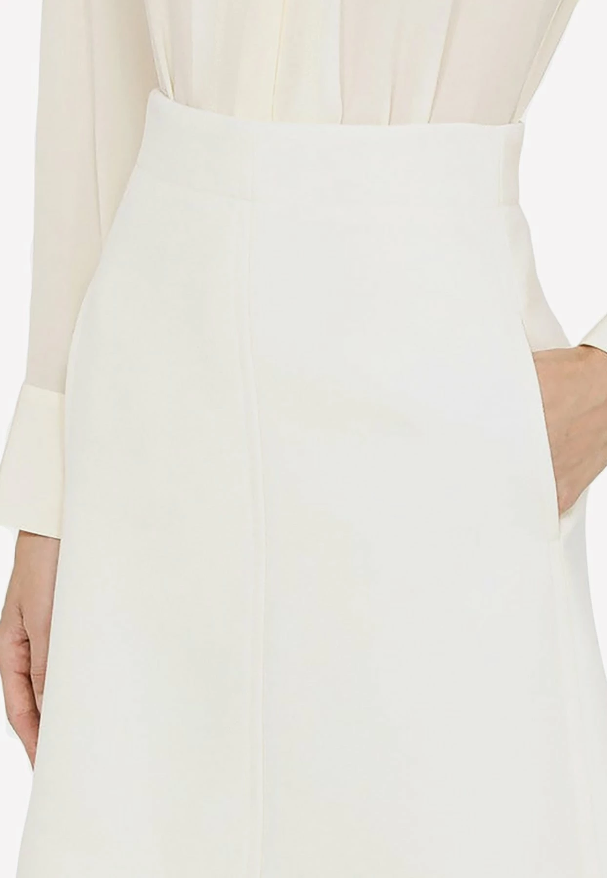 Chloé Wool A-Line Mini Skirt White 4 Chloé Wool A-Line Mini Skirt White - Image 4