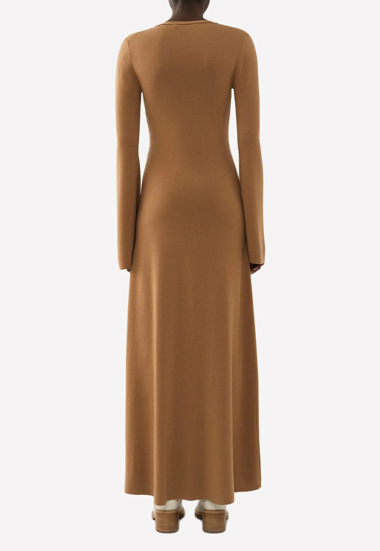 Chloé V-neck Maxi Cardigan Dress Camel 2 Chloé V-neck Maxi Cardigan Dress Camel - Image 2