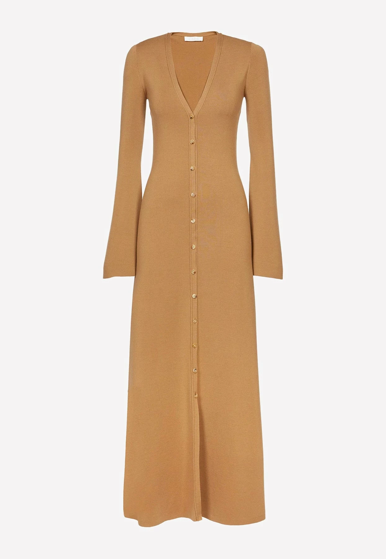 Chloé V-neck Maxi Cardigan Dress Camel 3 Chloé V-neck Maxi Cardigan Dress Camel - Image 3