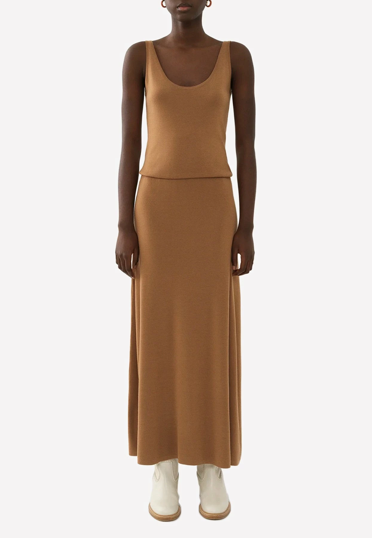 Chloé Straight Wool Tank Dress Camel 1 Chloé Straight Wool Tank Dress Camel