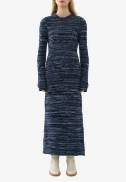 ChloƩ Cashmere Knit Fitted Maxi Dress Blue