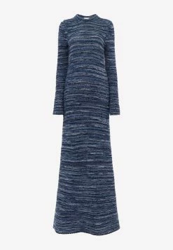 Chloé Cashmere Knit Fitted Maxi Dress Blue -Evening Dresses Popular Store CHC22AMR15510411 20COSMIC 20BLUE 202