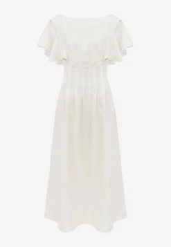 Chloé Wing-Sleeved Midi Dress White -Evening Dresses Popular Store CHC22ARO23033107 20ICONIC 20MILK 202