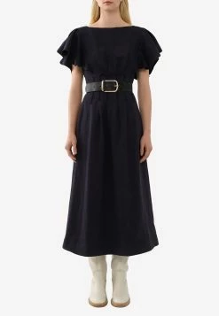 Chloé Wing-Sleeved Midi Dress Navy