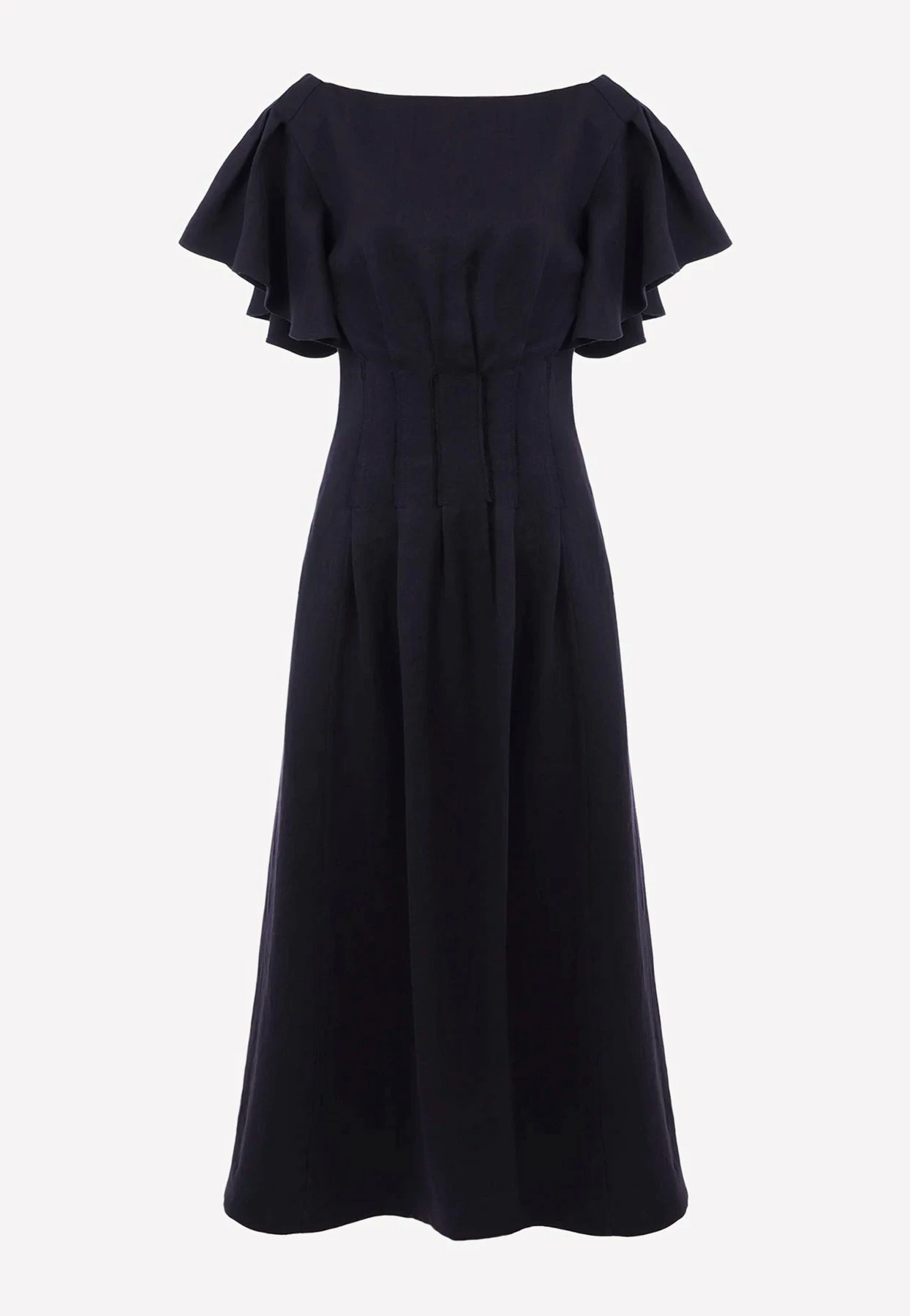Chloé Wing-Sleeved Midi Dress Navy 3 Chloé Wing-Sleeved Midi Dress Navy - Image 3
