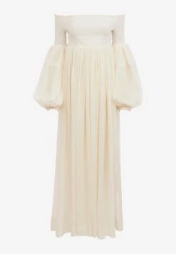 Chloé Off-Shoulder Wool Maxi Dress Off-white 5 Chloé Off-Shoulder Wool Maxi Dress Off-white -Evening Dresses Popular Store CHC22ARO30061112 20EDEN 20WHITE 202