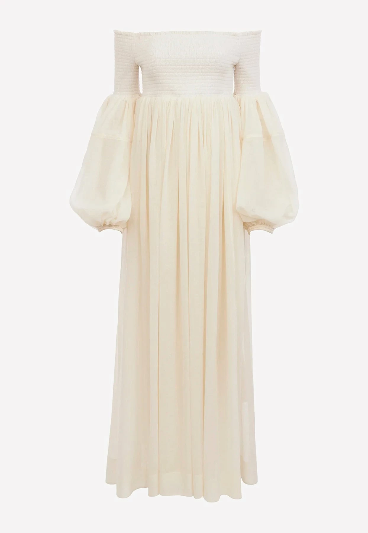 Chloé Off-Shoulder Wool Maxi Dress Off-white 3 Chloé Off-Shoulder Wool Maxi Dress Off-white - Image 3