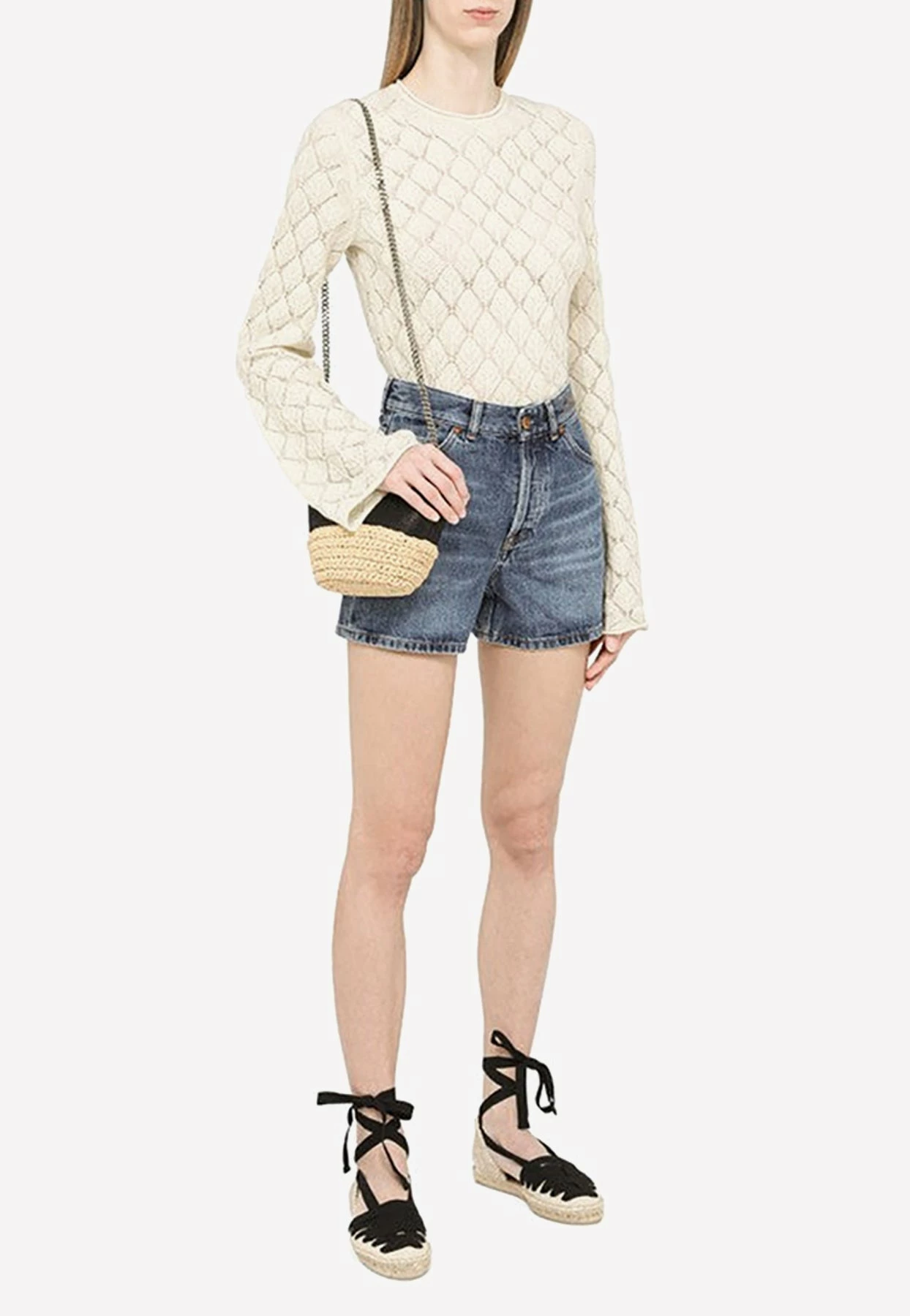Chloé Washed-Out Denim Shorts Blue 5 Chloé Washed-Out Denim Shorts Blue - Image 5