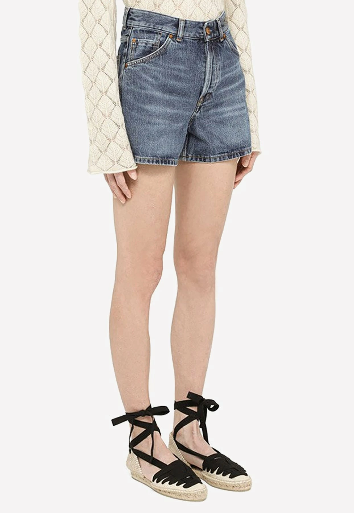 Chloé Washed-Out Denim Shorts Blue 2 Chloé Washed-Out Denim Shorts Blue - Image 2