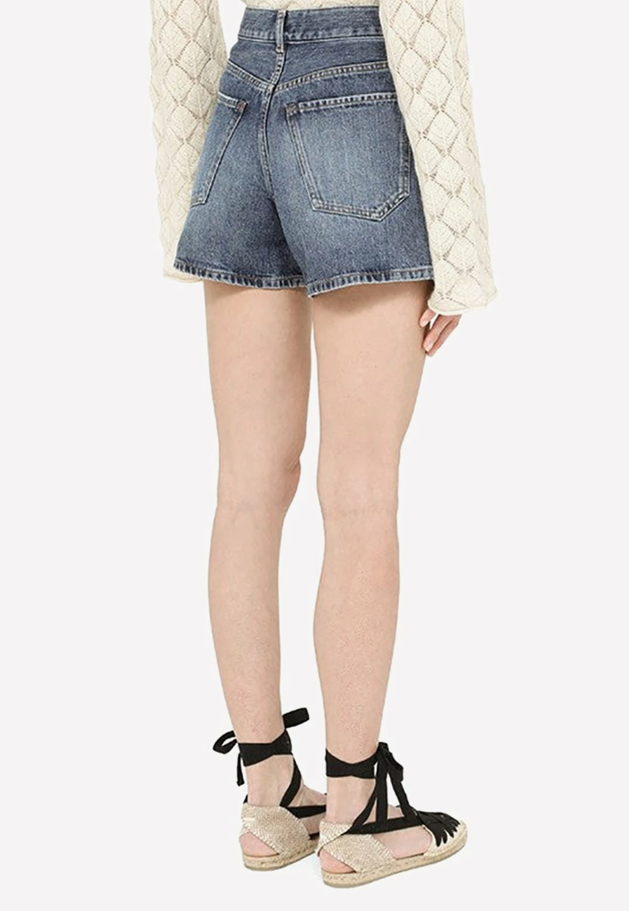 Chloé Washed-Out Denim Shorts Blue 3 Chloé Washed-Out Denim Shorts Blue - Image 3