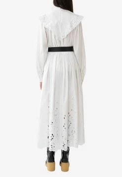 Chloé Broderie Anglaise High-Waist Midi Skirt White 6 Chloé Broderie Anglaise High-Waist Midi Skirt White -Evening Dresses Popular Store CHC22SJU03481101 20White 202