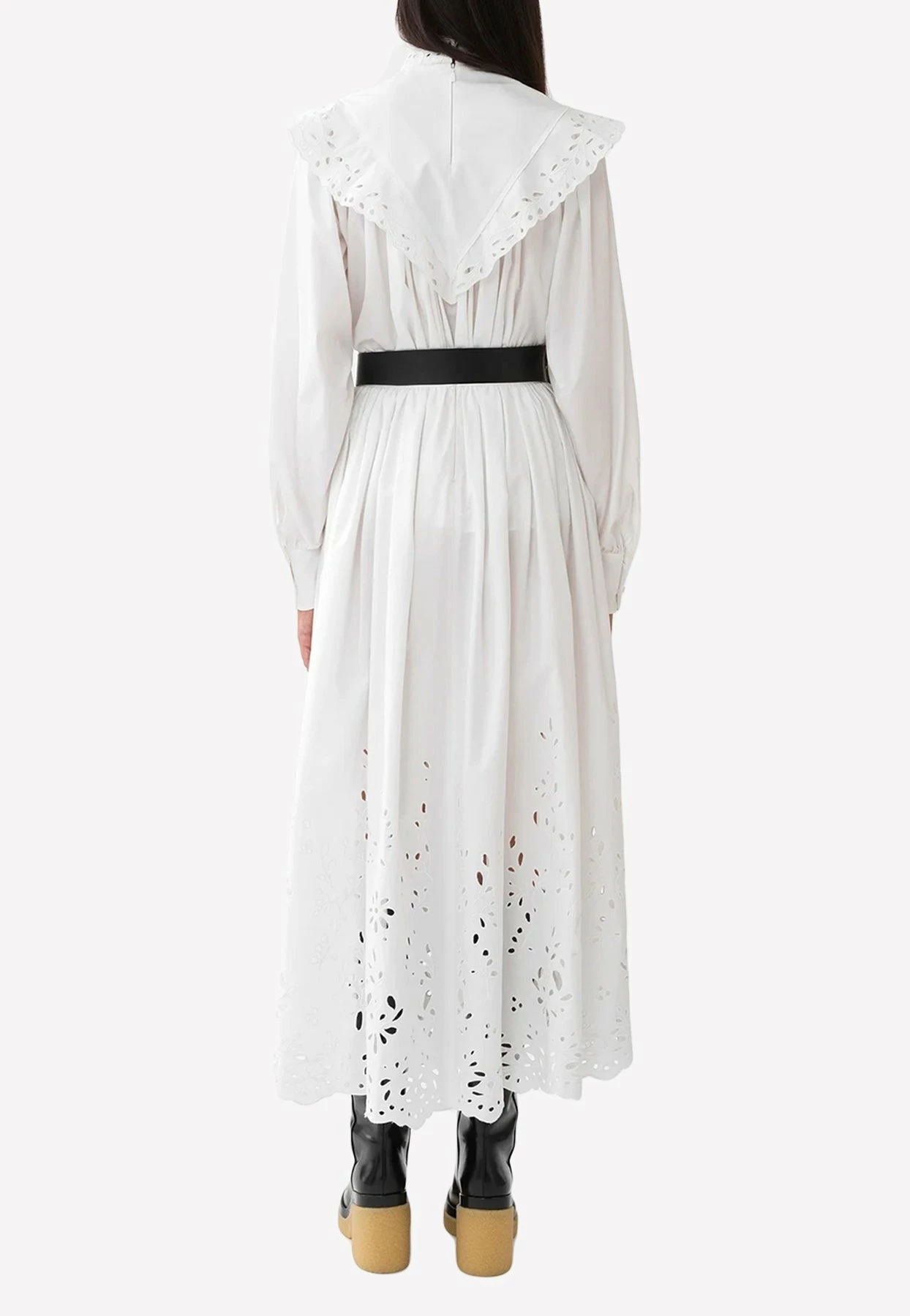 Chloé Broderie Anglaise High-Waist Midi Skirt White 3 Chloé Broderie Anglaise High-Waist Midi Skirt White - Image 3