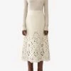 Chloé Broderie Anglaise A-line Skirt Ivory