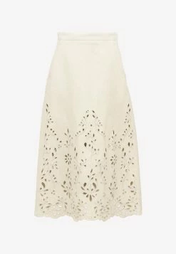 Chloé Broderie Anglaise A-line Skirt Ivory 7 Chloé Broderie Anglaise A-line Skirt Ivory -Evening Dresses Popular Store CHC22SJU1404922O 20Soft 20Ivory 202