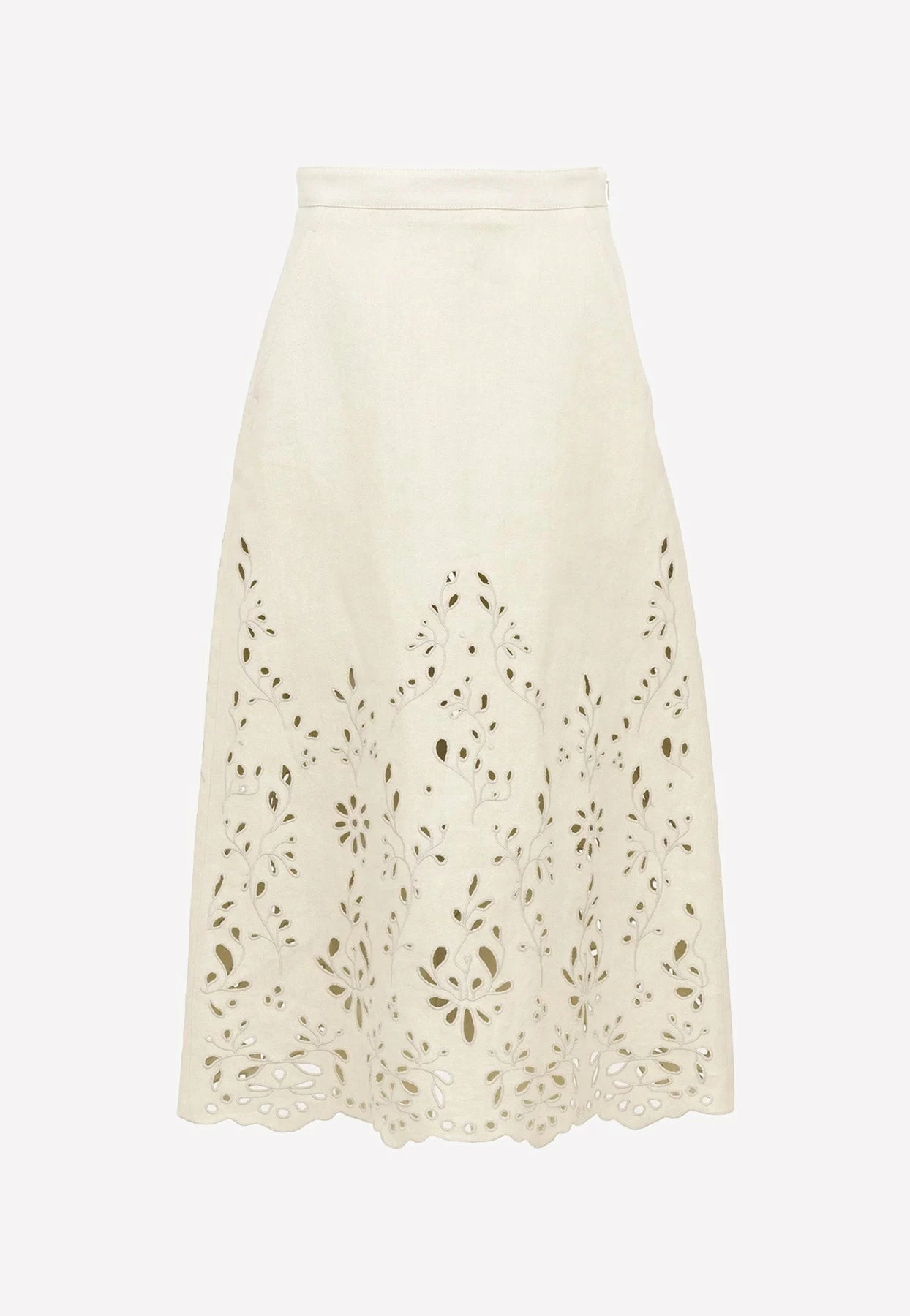 Chloé Broderie Anglaise A-line Skirt Ivory 4 Chloé Broderie Anglaise A-line Skirt Ivory - Image 4