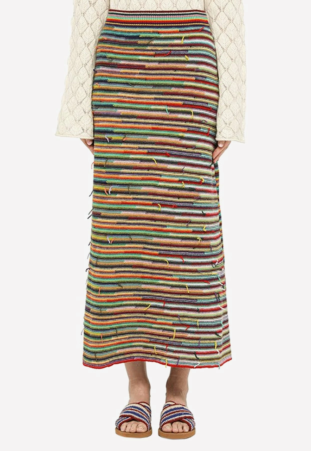 Chloé Striped Knitted Midi Skirt Multicolor 1 Chloé Striped Knitted Midi Skirt Multicolor